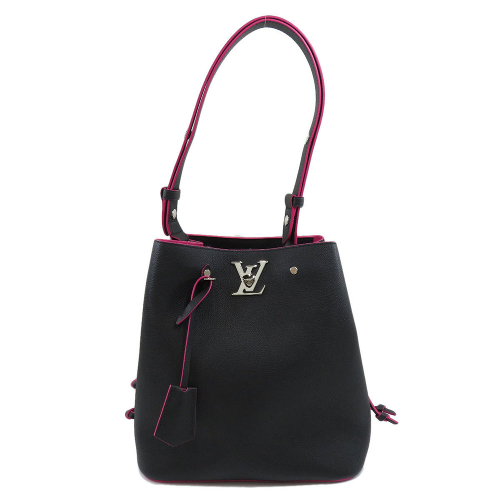 Louis Vuitton LockMe Bucket Shoulder Bag Marine Rouge Leather